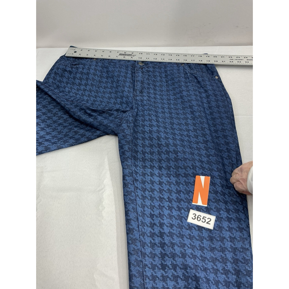 Womans Jessica London 18w Blue Black Checked Denim Jeans - Picture 6 of 9